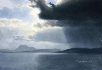  River Art - Approaching Thunderstorm on the Hudson River luminism Albert Bierstadt